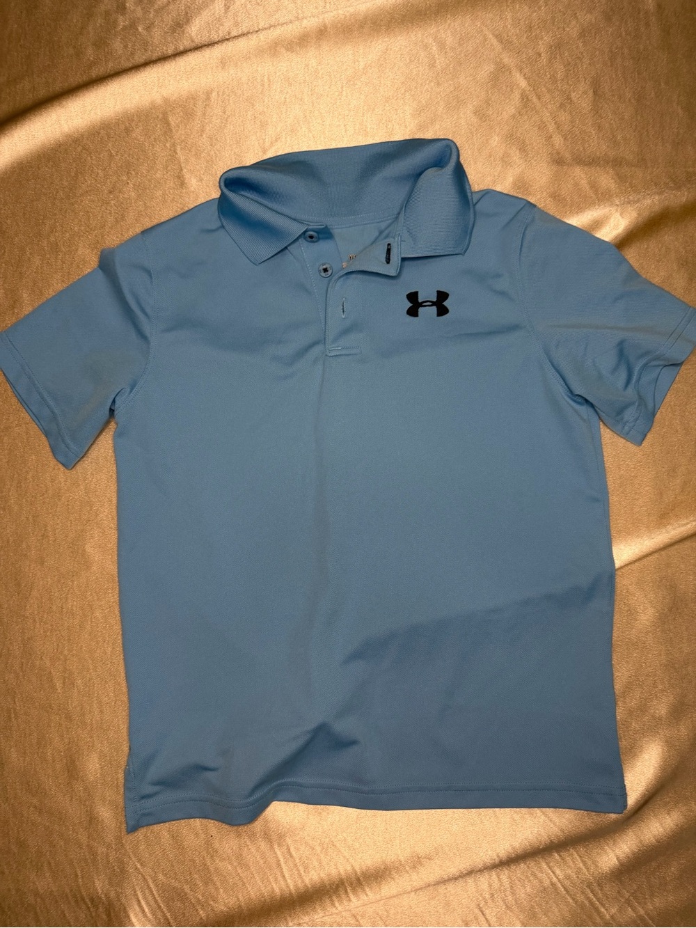 Under Armour HeatGear Loose Performance Polo Shirt Light Blue Size Youth Large